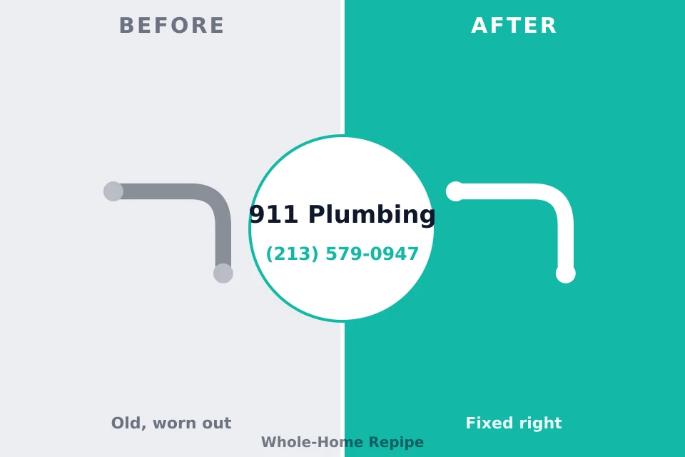 Before and after: plumbing repair Avon Lake, OH